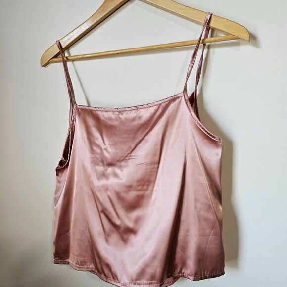 EUC NASTY GAL COLLECTION PINK SILKY FEEL COWL NECK TANK TOP SIZE 8 - Picture 9 of 12